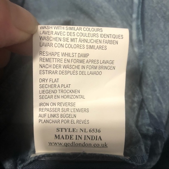 QED LONDON Strapless Smocked Chambray Maxi Dress - Picture 8 of 9